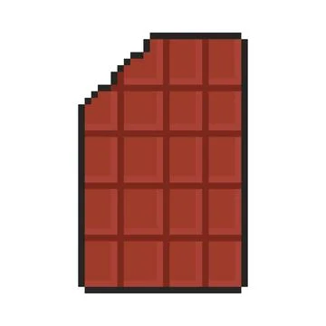 8 bit chocolate bar icon. Pixel art object. Retro 80s,90s video game graphics Stock Illustration