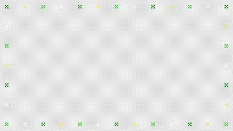 8 Bit Christmas Sparkle Frame Overlay Yellow and Green Full Border 動画素材 347625836