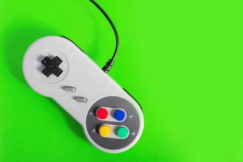8 bit classic wired game pad controller. Stock Photos