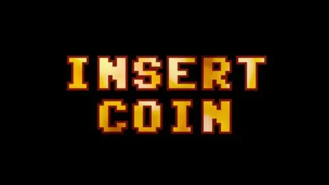 8 bit clean insert coin Stock Illustration