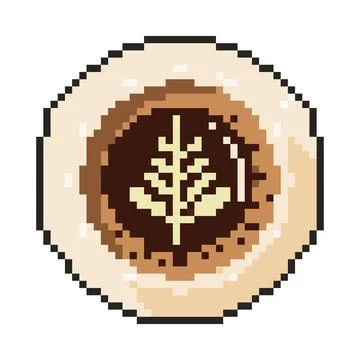 8 bit coffee cup icon. Pixel art object. Retro 80s,90s video game graphics. 스톡 일러스트