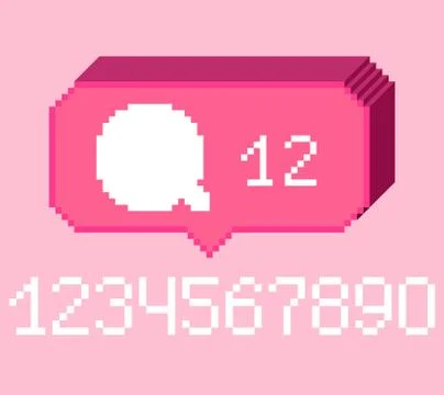 8 bit comment bubble with digits Stock Illustration