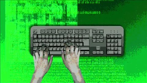 8 bit computer programmer loop. 3d animation Stock Footage 200875649