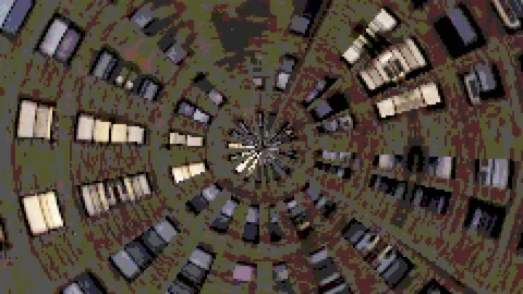 8 bit cylinder corridor loop Stock Footage 179495990