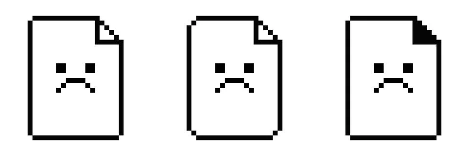 8 bit document icon. Pixel 8bit text file old retro symbol Illustrazione stock