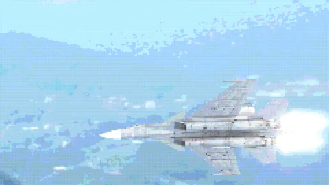 8 bit fighter jet. 3d animation | Stock Video | Pond5