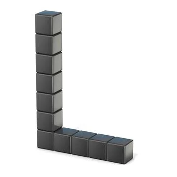 8 bit font. Capital letter L. 3D 8 bit font. Capital letter L. 3D render i... Foto stock