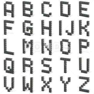 8 bit font. Capital letters ALL. 3D 8 bit font. Capital letters ALL. 3D ...