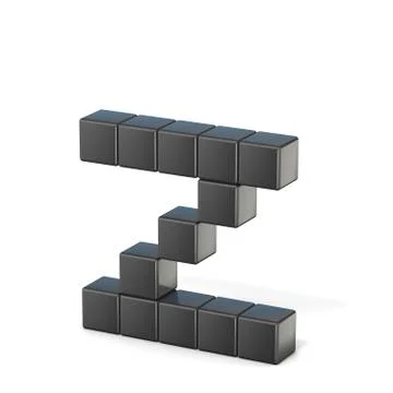 8 bit font. Lowercase letter Z. 3D 스톡 일러스트