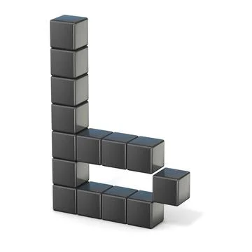 8 bit font. Lowercase letter B. 3D 8 bit font. Lowercase letter B. 3D rend... Stock Photos