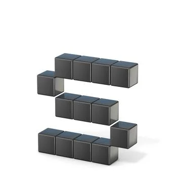 8 bit font. Lowercase letter S. 3D 8 bit font. Lowercase letter S. 3D rend... Stock Photos
