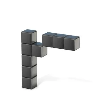 8 bit font. Lowercase letter R. 3D 8 bit font. Lowercase letter R. 3D rend... Stock Photos