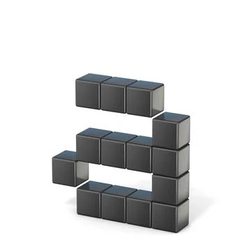 8 bit font. Lowercase letter A. 3D 8 bit font. Lowercase letter A. 3D rend... Stock Photos