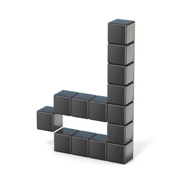 8 bit font. Lowercase letter D. 3D 8 bit font. Lowercase letter D. 3D rend... Stock Photos