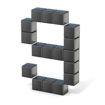 8 bit font. Number 9. 3D 8 bit font. Number 9. 3D render illustration isol... Stock Photos