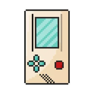 8 bit game device icon. Pixel art object. Old school computer graphic style. Stock Illustration