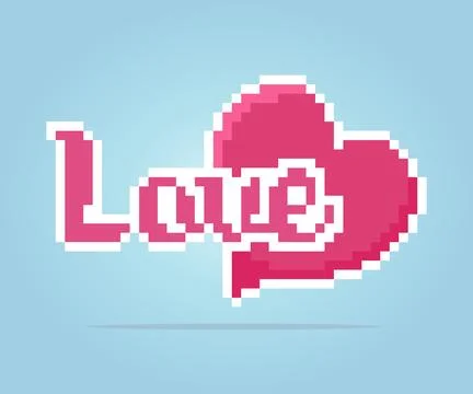 8-bit heart symbol pixels. Love icon in vector illustrations Stock Illustration