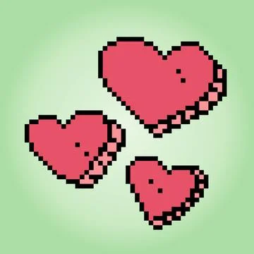 8-bit heart symbol pixels. Love icon in vector illustrations Stock Illustration