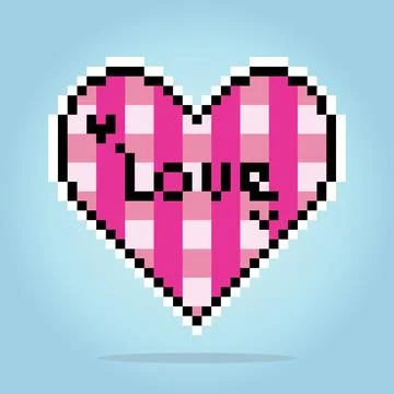 8-bit heart symbol pixels. Love icon in vector illustrations Illustrazione stock