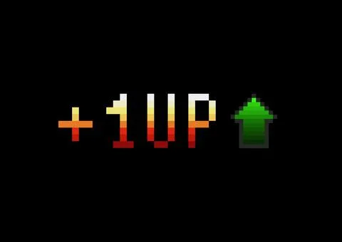 8 bit level up plus arrow colorful Stock Illustration