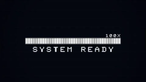 8 bit loading bar with percentage text graphic motion Stock Footage 337088292