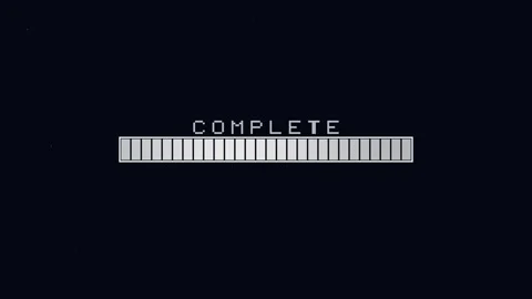 8 bit loading progress bar on dark background Stock Footage 337088219