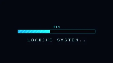 8 bit loading progress bar with retro pixel art style animation for gaming Stock Footage 345372119