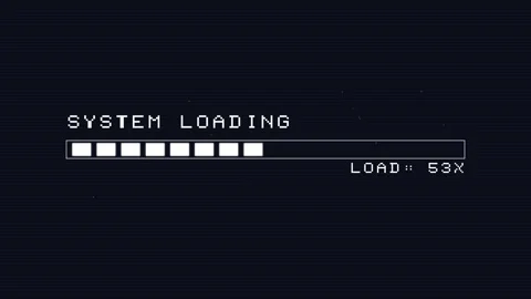 8 bit loading progress bar animation with retro pixel art style for digital Stock Footage 345372239