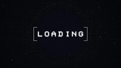 8 bit loading screen animation on dark grid background Stock Footage 337088290