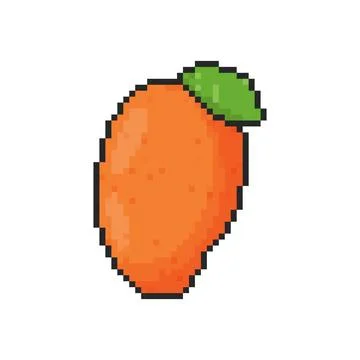 8 bit mango icon. Pixel art object. Retro 80s,90s video game graphics. 스톡 일러스트