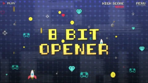 8 Bit Old Game Opener Stock After Effects