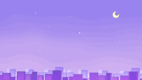 8-bit pixel art of a cityscape lit up by a purple sky Stock Footage 313510801