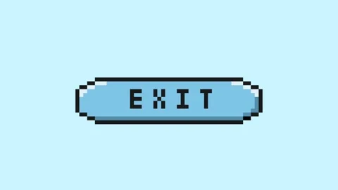 8-bit pixel art EXIT game button. looped animation 4k 30fps Stock Footage 326848737