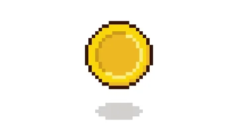8-bit pixel art gold coin idle animation looped animation 4k 30fps Stock Footage 326848802