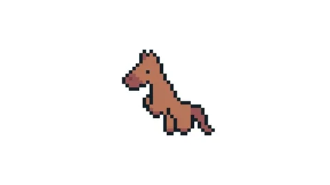 8-bit pixel art horse rearing animation Stock Footage 326848904