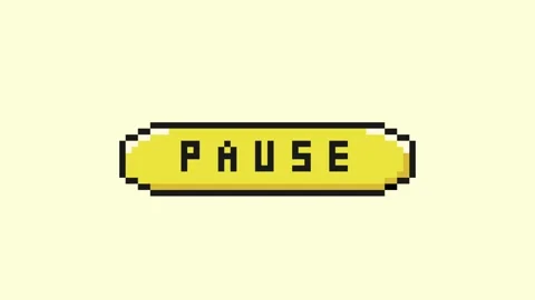 8-bit pixel art PAUSE game button. looped animation 4k 30fps Stock Footage 326848738