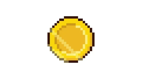 8-bit pixel art shining gold coin animation looped animation 4k 30fps Stock Footage 326848801