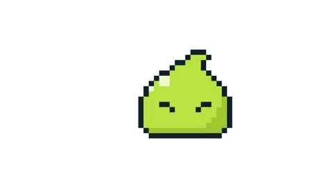 8-bit pixel art slime hurt looped animation 4k 30fps Stock Footage 326848818