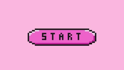 8-bit pixel art START game button. looped animation 4k 30fps Stock Footage 326848739