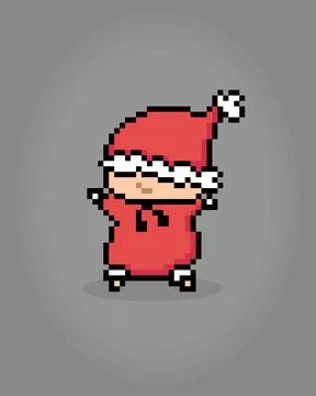 8 Bit Pixel Baby Boy. Illustration of cute baby vectors Stock Illustration