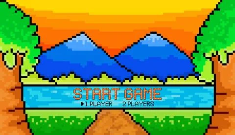 8 bit pixel background menu in games, for game assets and cross stitch Illustrazione stock