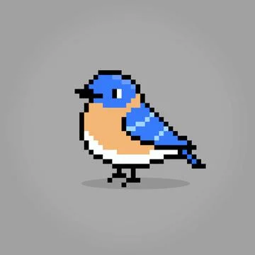 8-bit pixel the bird. Animals Pixel in vector illustrations Stock Illustration
