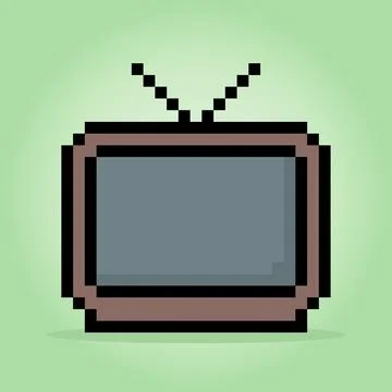 8 Bit Pixel Classic Television in Vector Illustration for Game Assets. Illustrazione stock