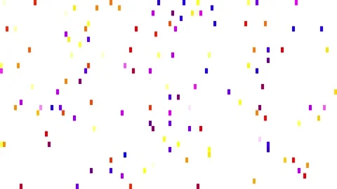 8 Bit Pixel Confetti Falling on White Background, Retro Motion Graphics Stock Footage 341074165