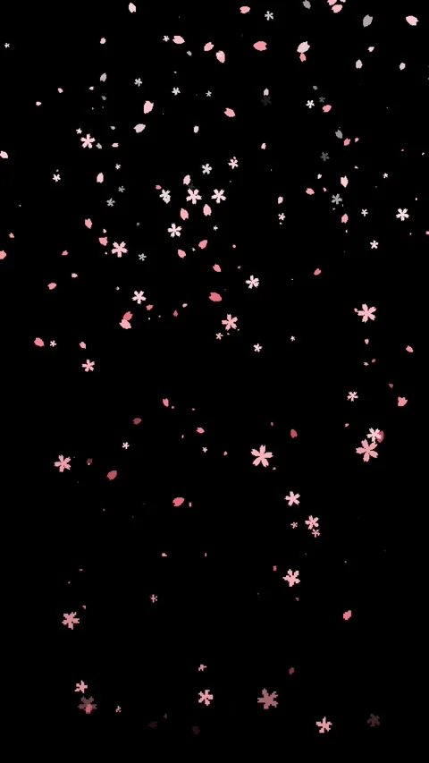 8-bit retro game style cherry blossom animation wallpaper (black background) Stock Footage 311031286