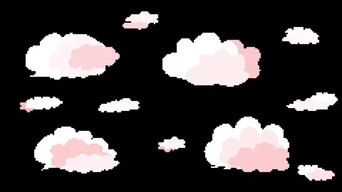 8-bit retro game style cloud animation Stock Footage 311847095