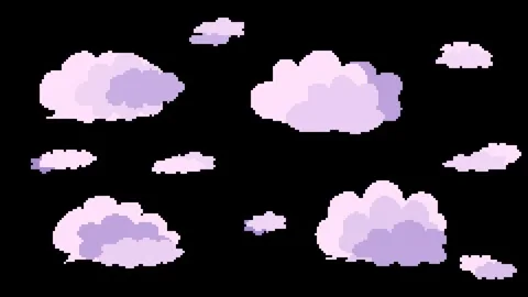 8-bit retro game style cloud animation Stock Footage 311847097