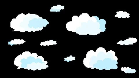 8-bit retro game style cloud animation Stock Footage 311847105