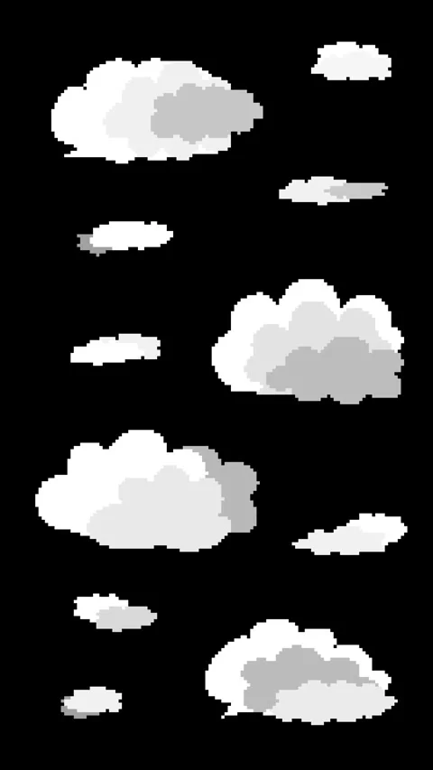 8-bit retro game style cloud animation Stock Footage 311847214