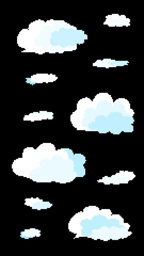 8-bit retro game style cloud animation Stock Footage 311847222